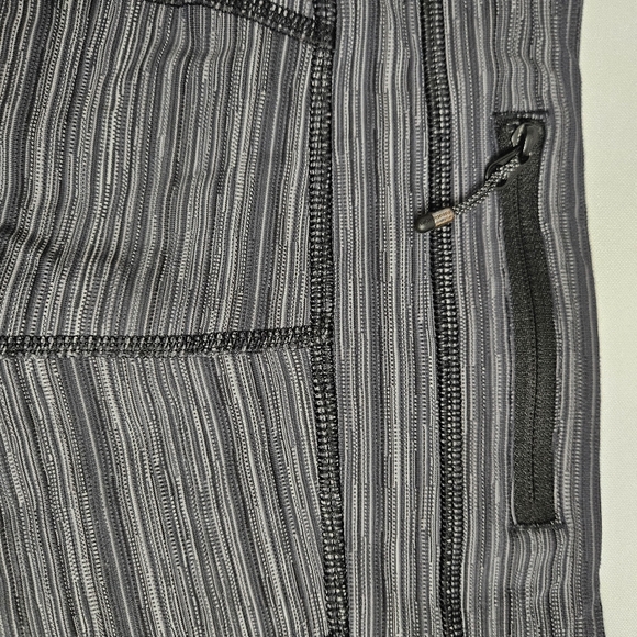 Lululemon Run Inspire Crop Leggings Cyber Stripe Deep Coal Black size 6 - Picture 14 of 16